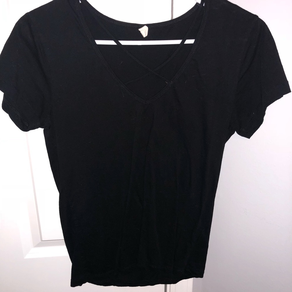 Short Sleeve Shirt. Cross front